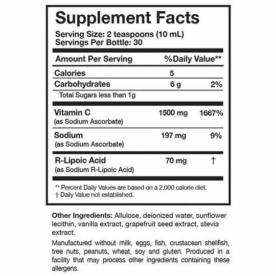 C-RLA Liposomal Vitamin C & R-Lipoic Acid, 10 Oz, RSN